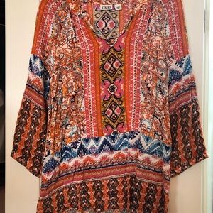 Women’s size L multi color blouse 3/4 sleeve